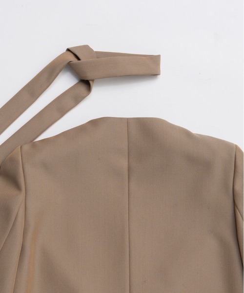 PRANK PROJECT（プランクプロジェクト）の「グランピアンズウールノーカラージャケット / Grand Pianist Wool No-Collar Jacket（ノーカラージャケット・レディース・ベージュ/ブラック・FREE）」の7枚目の写真