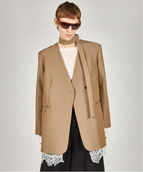 グランピアンズウールノーカラージャケット / Grand Pianist