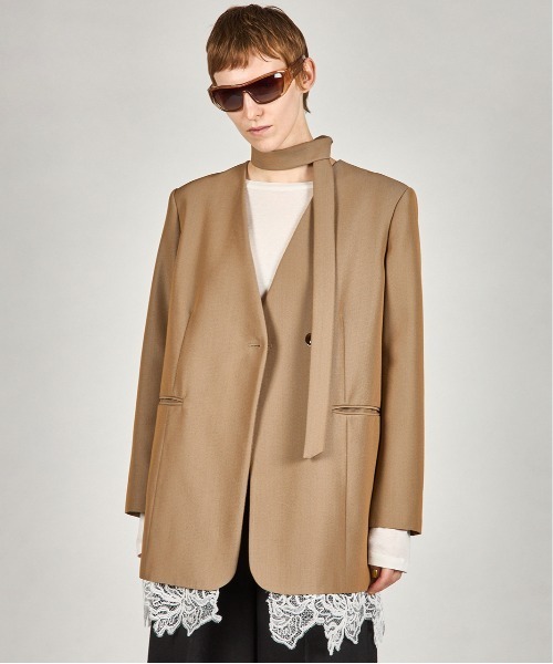 グランピアンズウールノーカラージャケット / Grand Pianist Wool No