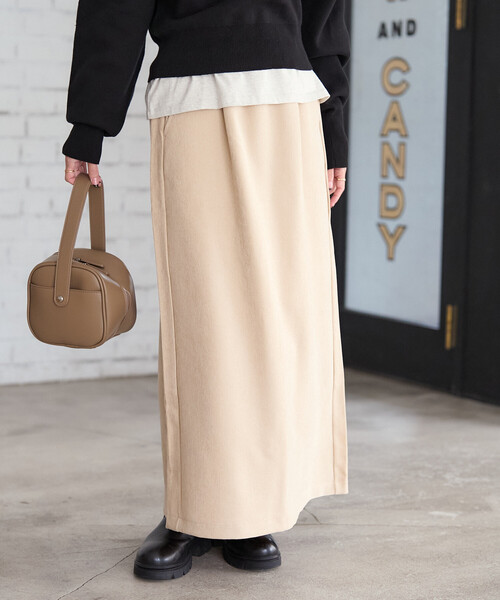 セール】ベロアライク コーデュロイスカート/コーデュロイ マキシ