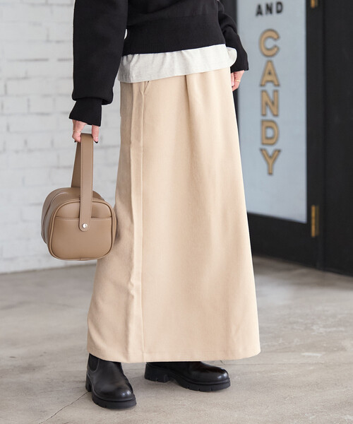 セール】ベロアライク コーデュロイスカート/コーデュロイ マキシ