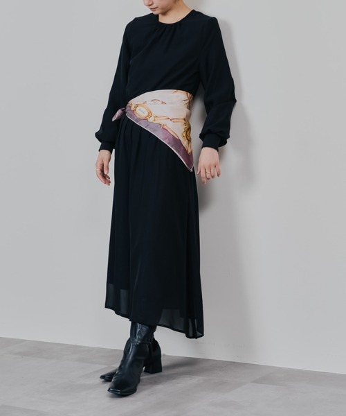 TEVALT（ヴァレット）の「ピンタック配色ワンピース（ワンピース・レディース・ブラック/ブラウン・38）」の2枚目の写真