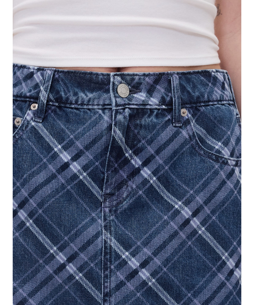 Luxe birdieプレイドデニムスカート【NAVY】SSサイズ 楽天市場】ラップスカート 巻き デニム フレア ロングスカート A