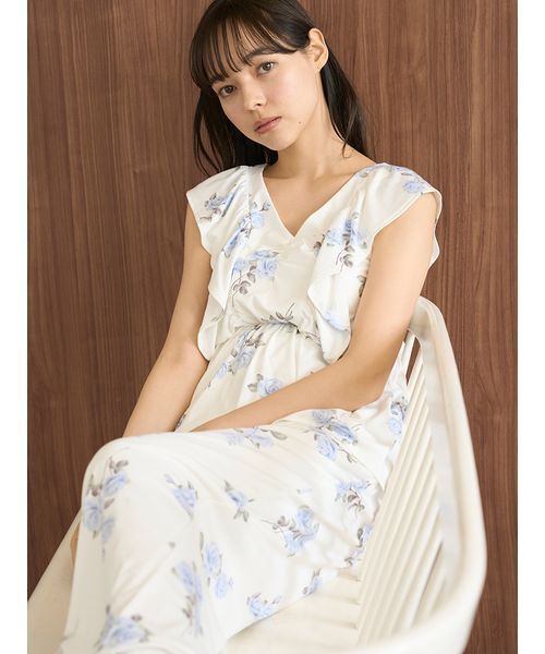 ジェラートピケ花柄ウエストリボン付き ルームウェアパンツ　新品未使用 gelato pique（ジェラートピケ）の「中花柄ロングパンツ（ルーム