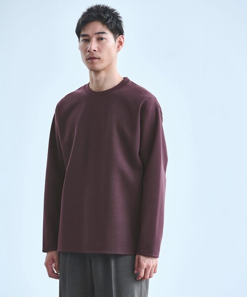 フレームデザイン 長袖カットソー ダブルフェイス クルーネック カットソー（Tシャツ/カットソー