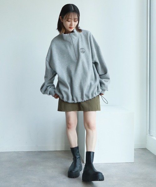 PARIS SAINT-GERMAIN（パリサンジェルマン）の「【Paris Saint-Germain/パリサンジェルマン】裏起毛 裾ドロスト エンブレムロゴ ハーフジップ スウェットトレーナー（スウェット・メンズ・グレー/スミクロ/ブラック・M/L/XL）」の19枚目の写真