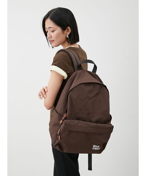 【限定値下げ中】Mila Owen ブラウンリュック セール】撥水ナイロンバックパック（バックパック/リュック）｜Mila