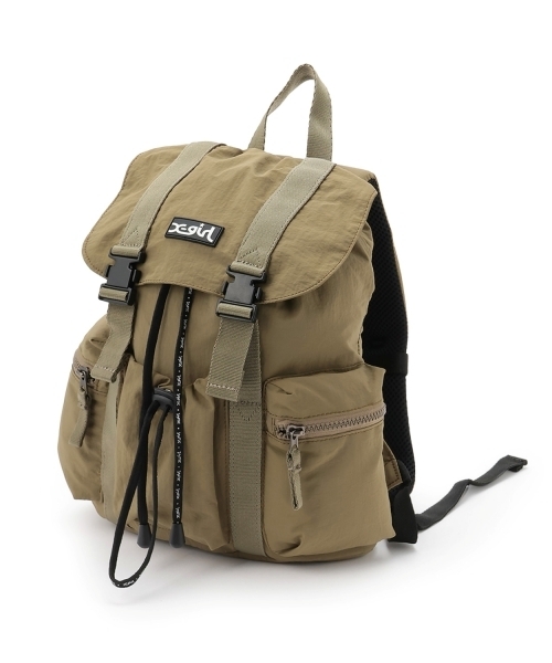 X-girl Stages(エックスガールステージス)の「3ポケットミニバックパック(バックパック/リュック・キッズ・カーキ/ラベンダー/ブラック・F)」の3枚目の写真