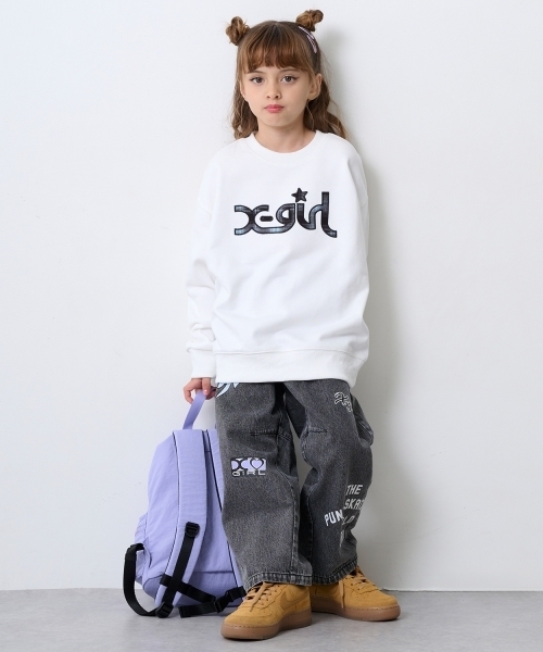 X-girl Stages(エックスガールステージス)の「3ポケットミニバックパック(バックパック/リュック・キッズ・カーキ/ラベンダー/ブラック・F)」の6枚目の写真