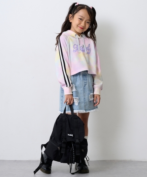 X-girl Stages(エックスガールステージス)の「3ポケットミニバックパック(バックパック/リュック・キッズ・カーキ/ラベンダー/ブラック・F)」の5枚目の写真