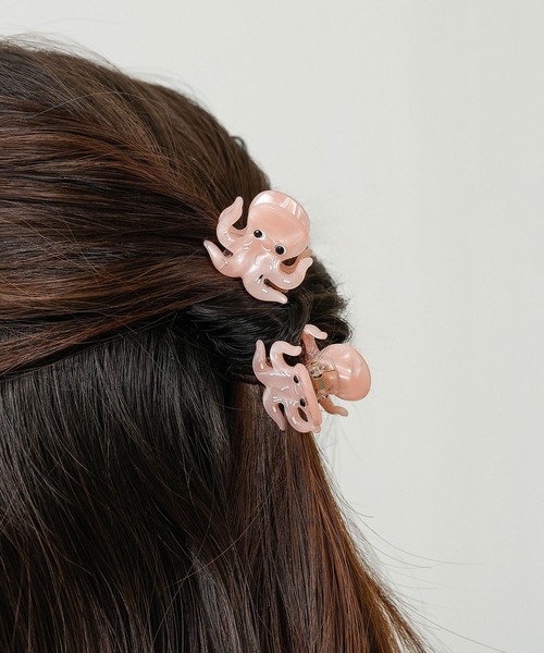 海の動物 恐竜 魚 白菜 フルーツ 小さめ ミニ ヘアクリップ バンス