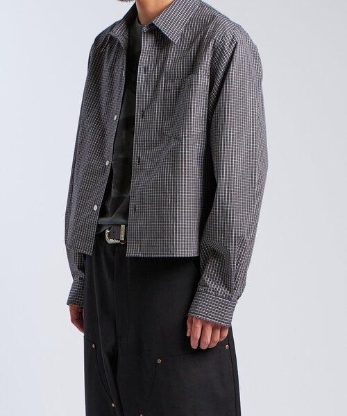 WHO'S WHO gallery（フーズフーギャラリー）の「【KOOKY'N/クーキー】クロップドチェックシャツ　※２サイズ展開（シャツ/ブラウス・メンズ・グリーン/ブラック・SMALL/MEDIUM）」の17枚目の写真