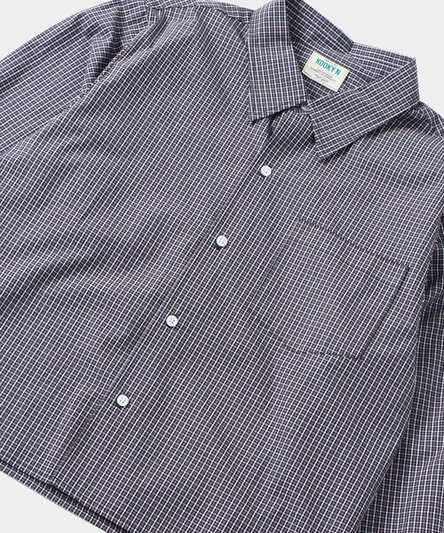 WHO'S WHO gallery（フーズフーギャラリー）の「【KOOKY'N/クーキー】クロップドチェックシャツ　※２サイズ展開（シャツ/ブラウス・メンズ・グリーン/ブラック・SMALL/MEDIUM）」の6枚目の写真