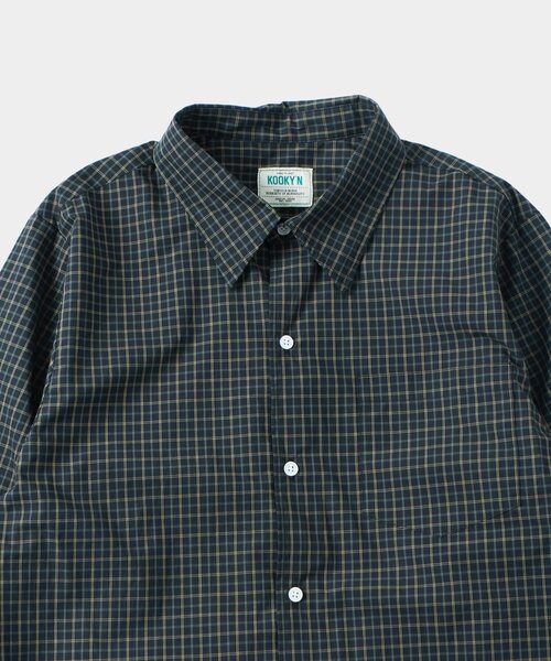 WHO'S WHO gallery（フーズフーギャラリー）の「【KOOKY'N/クーキー】クロップドチェックシャツ　※２サイズ展開（シャツ/ブラウス・メンズ・グリーン/ブラック・SMALL/MEDIUM）」の4枚目の写真