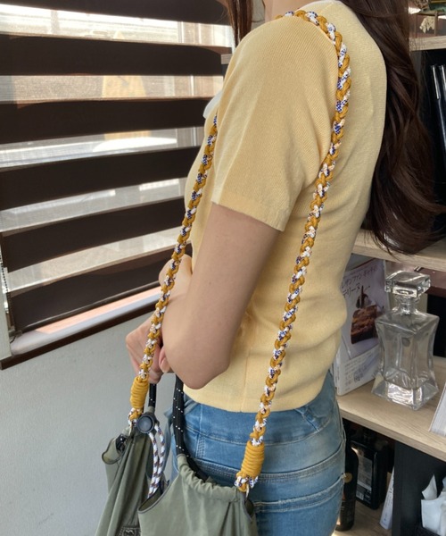 カラフル編み アウトドアロープ マルチカラー ショルダーストラップ