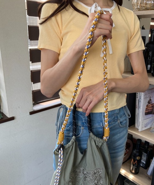 カラフル編み アウトドアロープ マルチカラー ショルダーストラップ