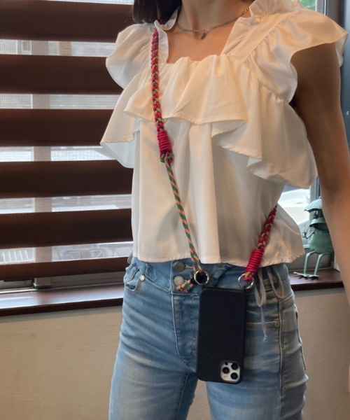 カラフル編み アウトドアロープ マルチカラー ショルダーストラップ