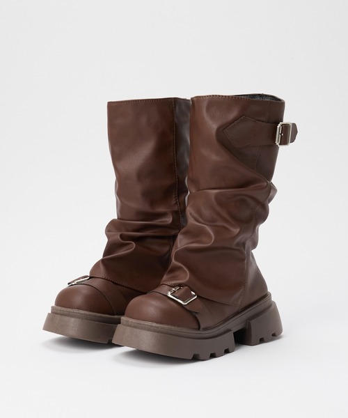 ヌース ブーツ nuus レディース Cremant long boots クレマン ロング ブーツ BLACK ブラック KHAKI カーキ N008 シューズ ヌース ブーツ nuus レディース Cremant long boots クレマン ロング