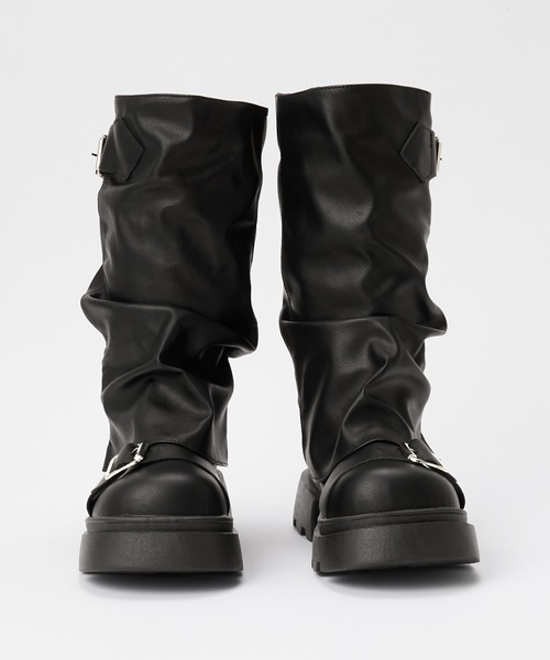 NuNuNa(ヌヌナ)の「【NuNuNa】ベルテッド厚底エンジニアカバーブーツ(ブーツ・レディース・ブラウン/ブラック・L/M/S)」の11枚目の写真