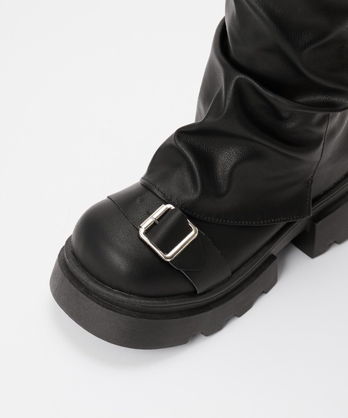 NuNuNa(ヌヌナ)の「【NuNuNa】ベルテッド厚底エンジニアカバーブーツ(ブーツ・レディース・ブラウン/ブラック・L/M/S)」の15枚目の写真