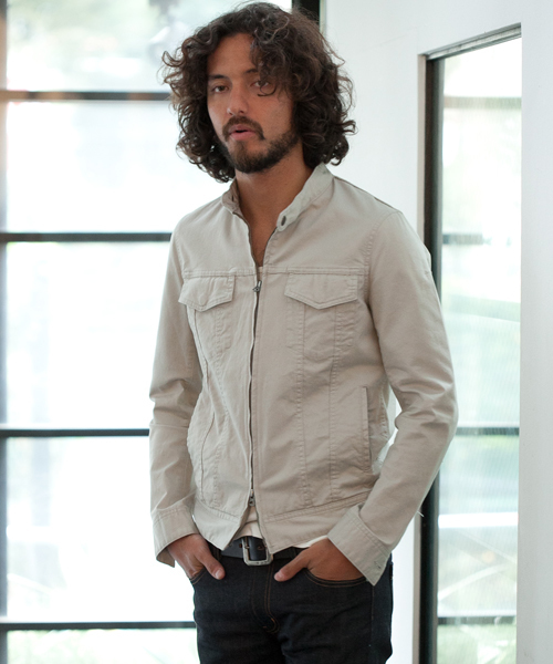 SABLE CLUTCH（セーブルクラッチ）の「CHINO STRETCH RAIDERS G JEAN（ライダースジャケット・メンズ・ベージュ/ブラック/ライトベージュ・SMALL/MEDIUM/LARGE/X-LARGE）」の2枚目の写真