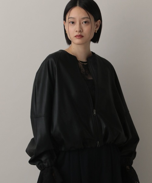 A part by(アパートバイ)の「アソートノーカラーブルゾン(ブルゾン・レディース・ブラック/ベージュ・FREE)」の2枚目の写真