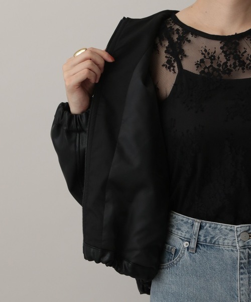 A part by(アパートバイ)の「アソートノーカラーブルゾン(ブルゾン・レディース・ブラック/ベージュ・FREE)」の5枚目の写真