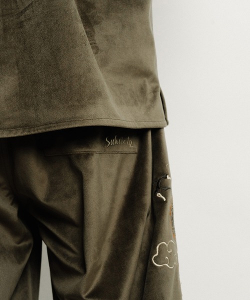 Subciety（サブサエティ）の「Souvenir velour pants（その他パンツ・メンズ・ブラック/オリーブ/ネイビー・SMALL/MEDIUM/LARGE/X-LARGE）」の9枚目の写真