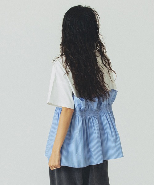 ROSE BUD(ローズバッド)の「【WEB・一部店舗限定】FRILL LAYERED TOP(Tシャツ/カットソー・レディース・ブラック/ベージュ/ホワイト・ONE SIZE)」の5枚目の写真