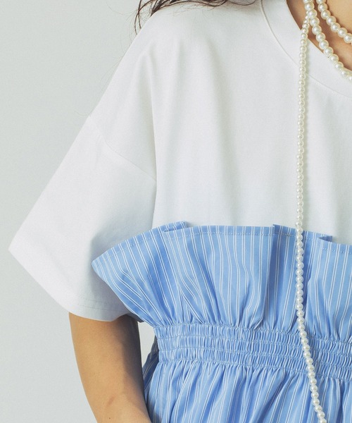 ROSE BUD(ローズバッド)の「【WEB・一部店舗限定】FRILL LAYERED TOP(Tシャツ/カットソー・レディース・ブラック/ベージュ/ホワイト・ONE SIZE)」の6枚目の写真