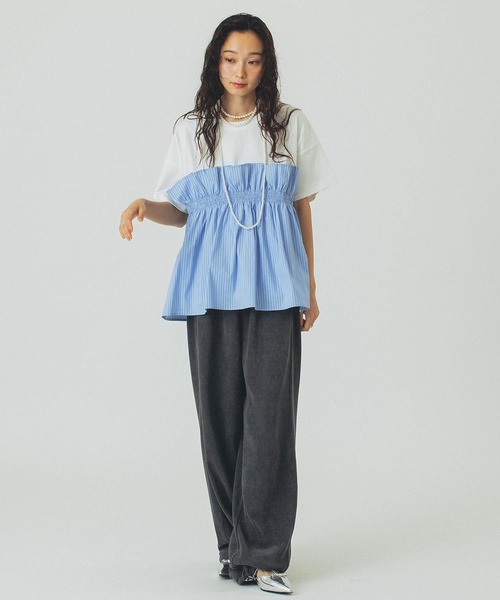 ROSE BUD(ローズバッド)の「【WEB・一部店舗限定】FRILL LAYERED TOP(Tシャツ/カットソー・レディース・ブラック/ベージュ/ホワイト・ONE SIZE)」の10枚目の写真