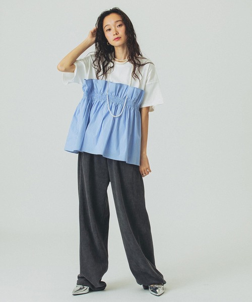 ROSE BUD(ローズバッド)の「【WEB・一部店舗限定】FRILL LAYERED TOP(Tシャツ/カットソー・レディース・ブラック/ベージュ/ホワイト・ONE SIZE)」の11枚目の写真