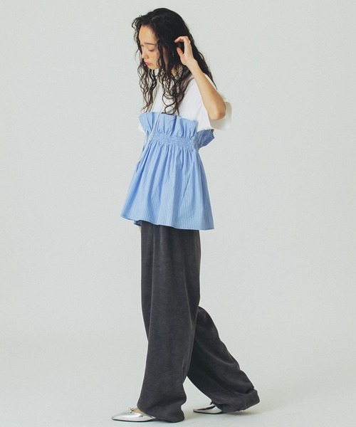 ROSE BUD(ローズバッド)の「【WEB・一部店舗限定】FRILL LAYERED TOP(Tシャツ/カットソー・レディース・ブラック/ベージュ/ホワイト・ONE SIZE)」の12枚目の写真