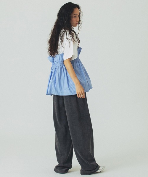 ROSE BUD(ローズバッド)の「【WEB・一部店舗限定】FRILL LAYERED TOP(Tシャツ/カットソー・レディース・ブラック/ベージュ/ホワイト・ONE SIZE)」の14枚目の写真