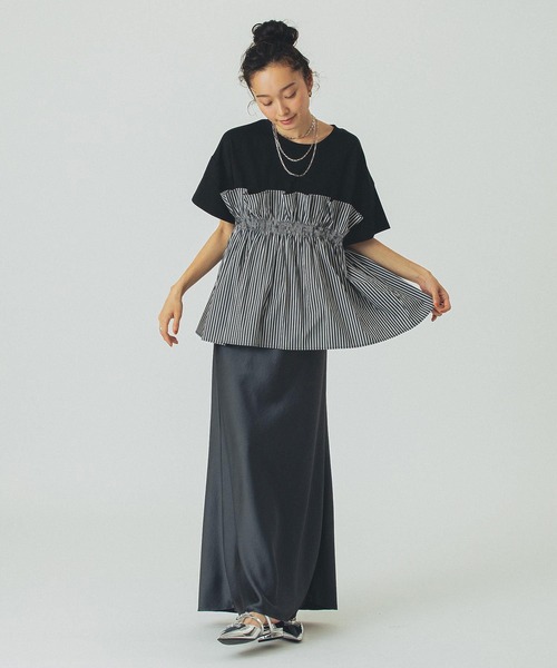 ROSE BUD(ローズバッド)の「【WEB・一部店舗限定】FRILL LAYERED TOP(Tシャツ/カットソー・レディース・ブラック/ベージュ/ホワイト・ONE SIZE)」の16枚目の写真