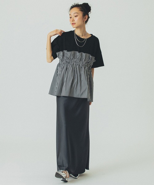 ROSE BUD(ローズバッド)の「【WEB・一部店舗限定】FRILL LAYERED TOP(Tシャツ/カットソー・レディース・ブラック/ベージュ/ホワイト・ONE SIZE)」の17枚目の写真