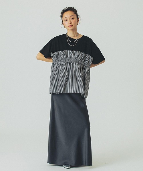 ROSE BUD(ローズバッド)の「【WEB・一部店舗限定】FRILL LAYERED TOP(Tシャツ/カットソー・レディース・ブラック/ベージュ/ホワイト・ONE SIZE)」の18枚目の写真