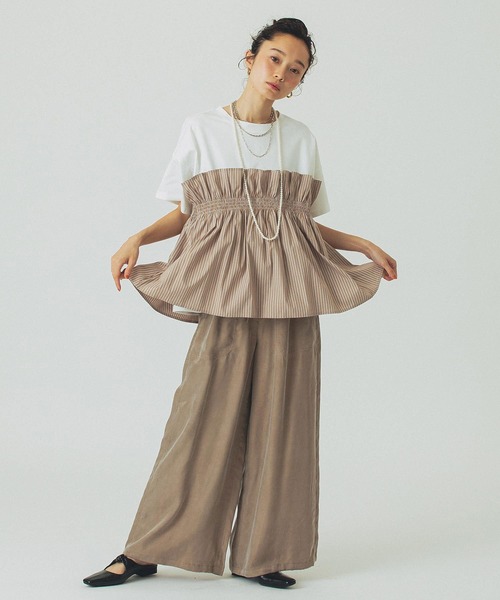 ROSE BUD(ローズバッド)の「【WEB・一部店舗限定】FRILL LAYERED TOP(Tシャツ/カットソー・レディース・ブラック/ベージュ/ホワイト・ONE SIZE)」の20枚目の写真