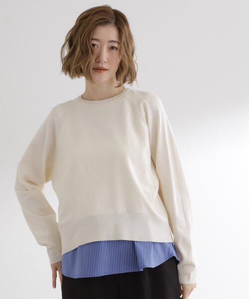 grove(グローブ)の「裾切替レイヤードタンク(タンクトップ・レディース・ブルー系その他4/ホワイト系5/オフホワイト・03/02/01/04/05)」の1枚目の写真