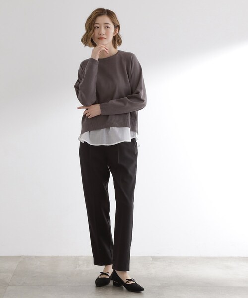 grove(グローブ)の「裾切替レイヤードタンク(タンクトップ・レディース・ブルー系その他4/ホワイト系5/オフホワイト・03/02/01/04/05)」の6枚目の写真