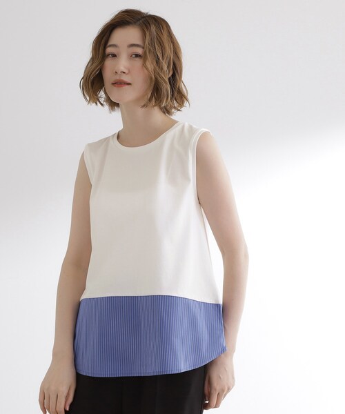grove(グローブ)の「裾切替レイヤードタンク(タンクトップ・レディース・ブルー系その他4/ホワイト系5/オフホワイト・03/02/01/04/05)」の12枚目の写真