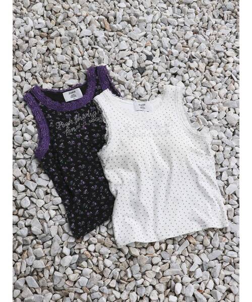 jouetie（ジュエティ）の「レースラインストーンロゴタンクトップ（タンクトップ・レディース・レッド/その他2/ブラック/オフホワイト・MEDIUM）」の14枚目の写真