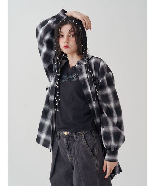 jouetie（ジュエティ）の「レースラインストーンロゴタンクトップ（タンクトップ・レディース・レッド/その他2/ブラック/オフホワイト・MEDIUM）」の19枚目の写真