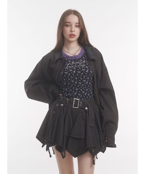 jouetie（ジュエティ）の「レースラインストーンロゴタンクトップ（タンクトップ・レディース・レッド/その他2/ブラック/オフホワイト・MEDIUM）」の21枚目の写真