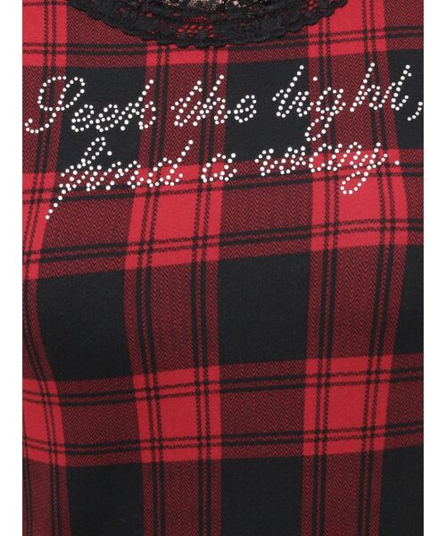 jouetie（ジュエティ）の「レースラインストーンロゴタンクトップ（タンクトップ・レディース・レッド/その他2/ブラック/オフホワイト・MEDIUM）」の6枚目の写真