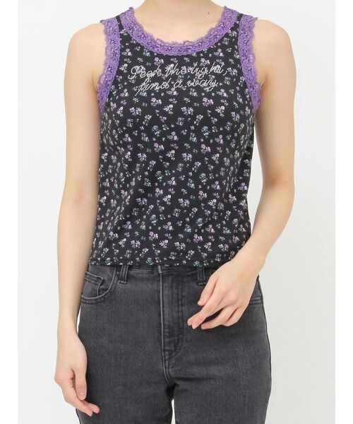 jouetie（ジュエティ）の「レースラインストーンロゴタンクトップ（タンクトップ・レディース・レッド/その他2/ブラック/オフホワイト・MEDIUM）」の13枚目の写真