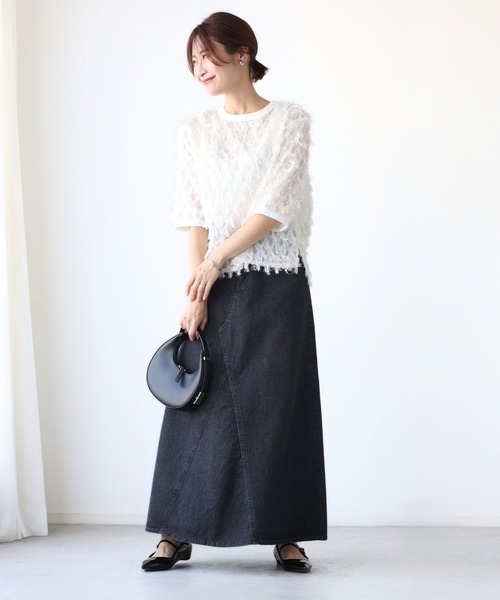 Ehre style(エーレスタイル)の「Tシャツ卒業!私の主役服フリンジトップス(シャツ/ブラウス・レディース・ブルー/ホワイト/ブラック・FREE)」の12枚目の写真