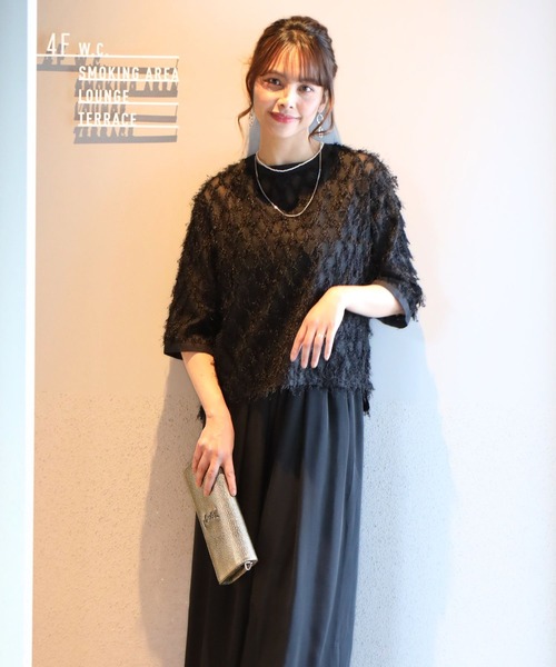 Ehre style(エーレスタイル)の「Tシャツ卒業!私の主役服フリンジトップス(シャツ/ブラウス・レディース・ブルー/ホワイト/ブラック・FREE)」の16枚目の写真