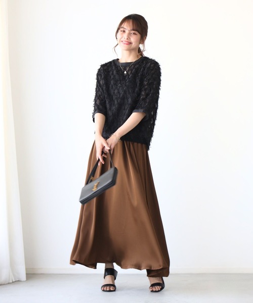 Ehre style(エーレスタイル)の「Tシャツ卒業!私の主役服フリンジトップス(シャツ/ブラウス・レディース・ブルー/ホワイト/ブラック・FREE)」の18枚目の写真