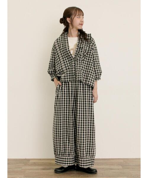 Samansa Mos2（サマンサ モスモス）の「フリルアシンメトリーブラウス（シャツ/ブラウス・レディース・ベージュ/レッド/ブラック/チャコールグレー・F）」の10枚目の写真